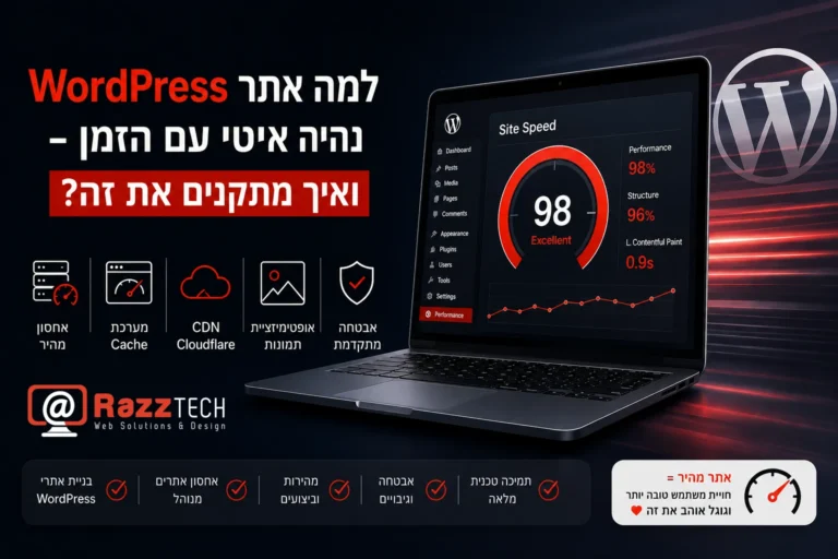 שיפור מהירות אתר WordPress